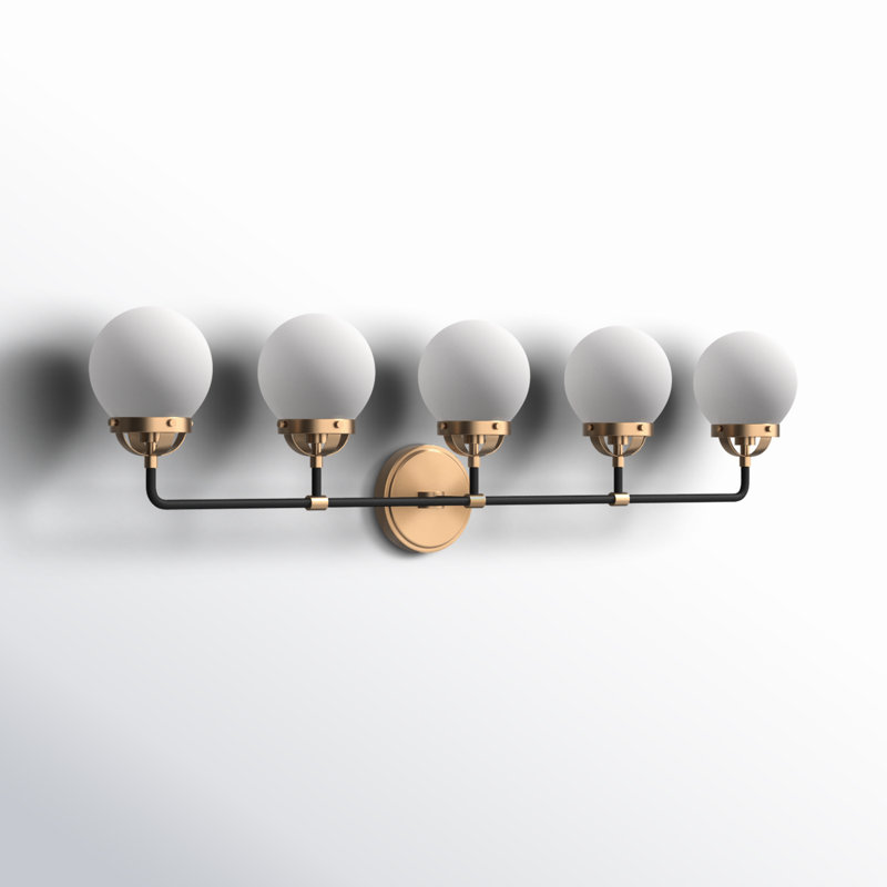 Newport 5-Light Steel Vanity Light , No , Satin Brass