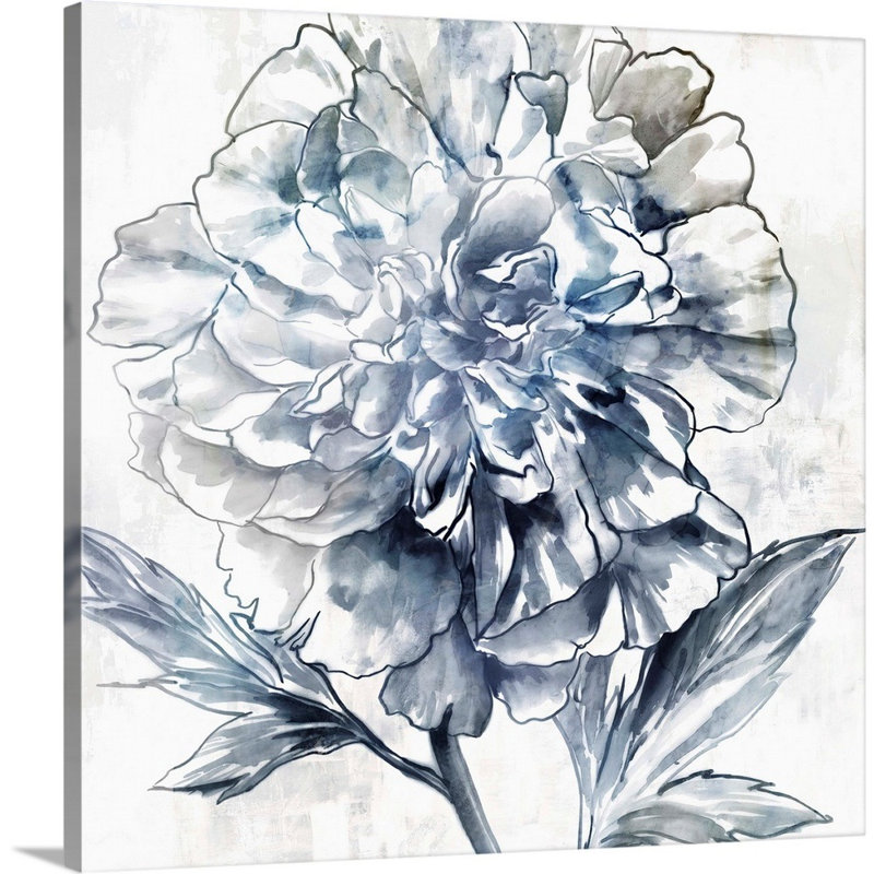Pivoine japonaise II par Isabelle Z - reproduction d'art, H 30 po x l 30 po x P 1,25 po, Toile tendue