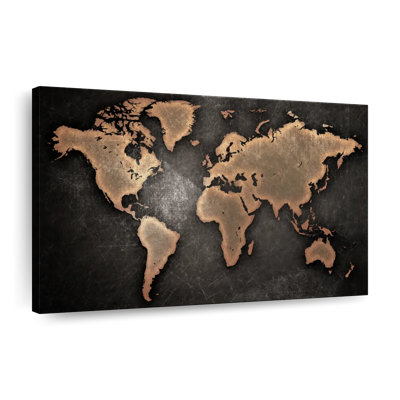 «Copper World Map», reproduction sur toile