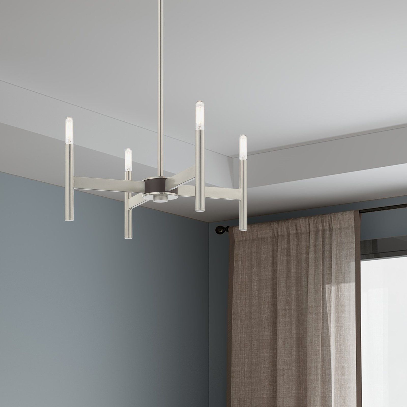 Martella Chandelier, Brushed Nickel, 4 - Light