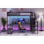 Lit mezzanine en métal avec garde-robe et lumière DEL, lit mezzanine avec bureau en forme de L et port USB