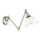 Catalina Single Light Glass Stainless Steel Dimmable Plug-in Swing Arm Sconce