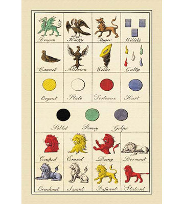 « héraldiques frais-dragon, harpy, tyger, et al. », impression