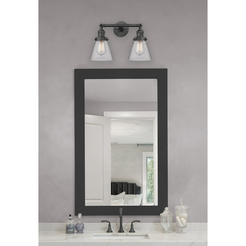 Cone 2 Light Tiltable Bath Vanity Light, 6 Watt Vinage LED Bulb, Oil Rubbed Bronze, Clear