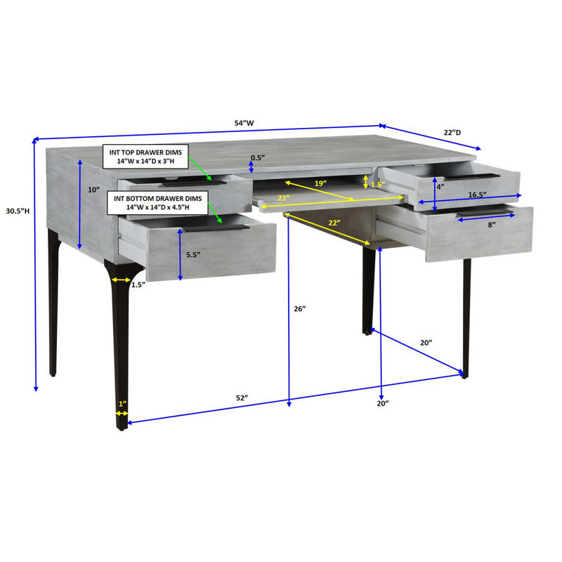 Solid Wood Top Metal Base Computer Desk