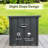 Domi Louvered 120 Gallons Gallon Water Resistant Resin Storage Bench with Lock and Wheels in Gray