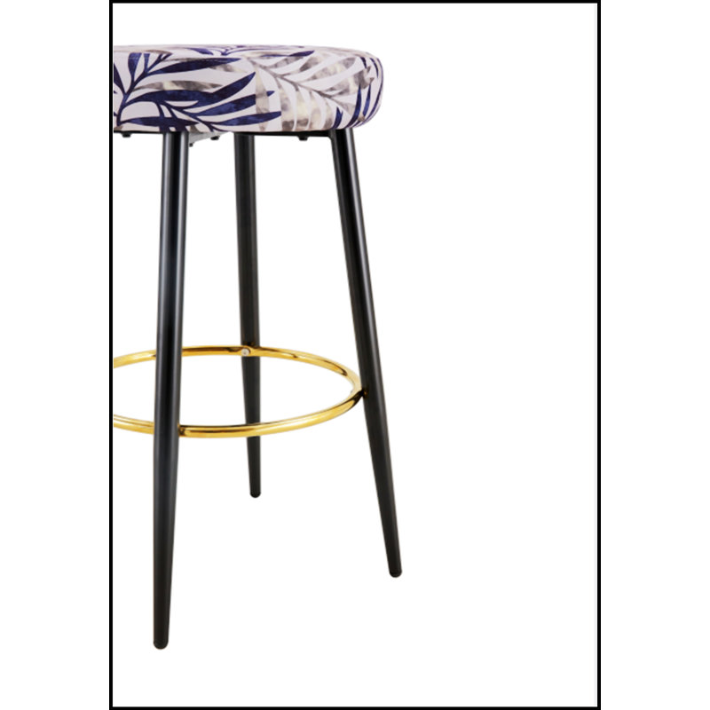 Counter Height Bar Stools Set Of 2, Black/Silver