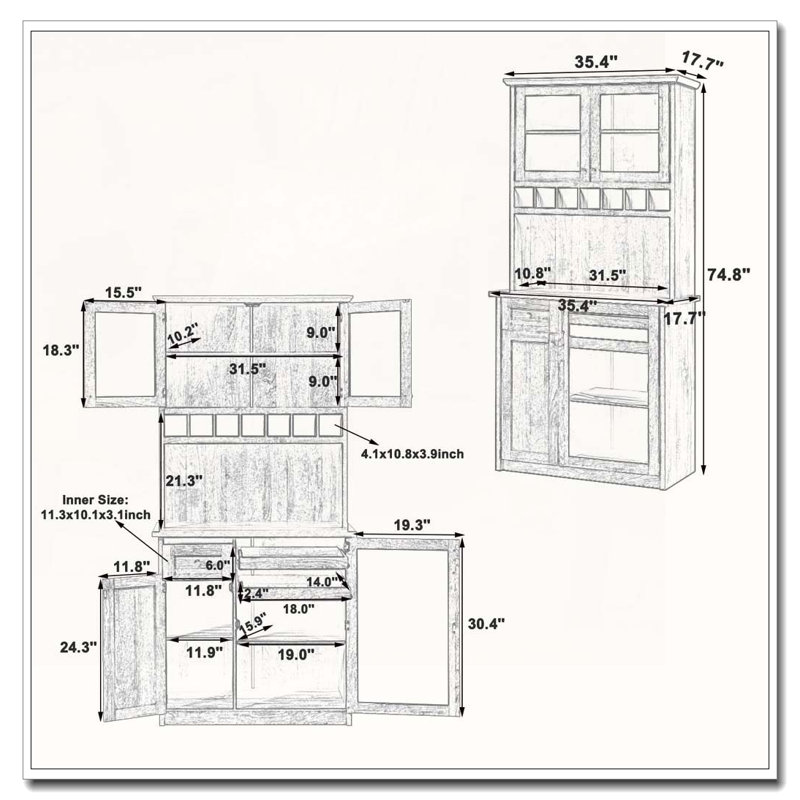 Armoire de cuisine Farmhouse, Blanc