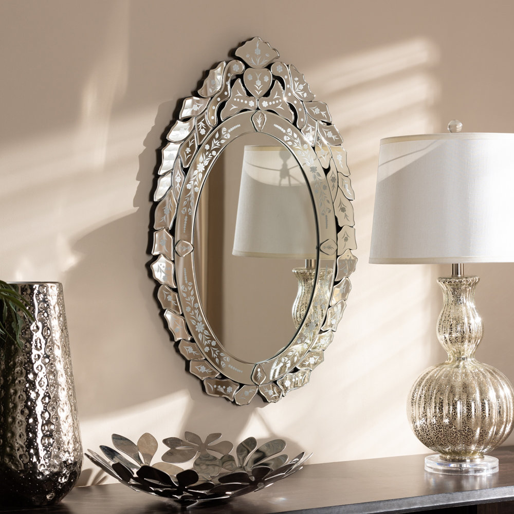Scribner Glass Flat Wall Mirror Willa Arlo™ Interiors
