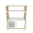 Modern White & Gold Bookshelf, 23.6 x 31.5 x 11.6 inches | 100% Melamine Coated Particle Board, Thickness: 0.7 inches | Stylish Solid Color Design, Perfect for Home Office, Living Room & Glam Décor-746115624