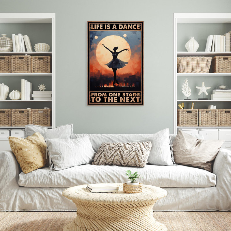 Life Is A Dance - 1 pièce, reproduction d'art graphique sur toile tendue, L 16 po x H 20 po
