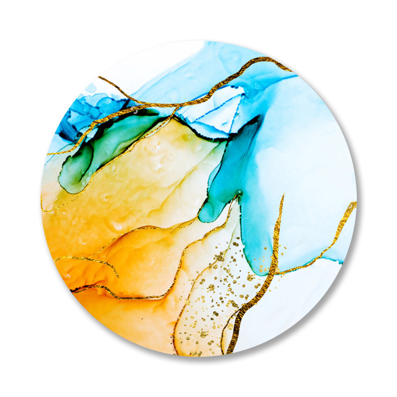 Radiant - imprimé rond sans cadre, H 46 po x l 46 po, Métal