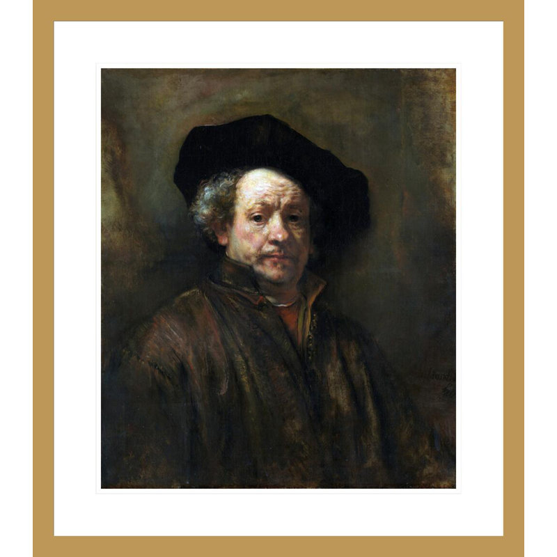 Autoportrait par Rembrandt van Rijn - Estampe numérique encadrée, H 26,62 po x l 23,5 po