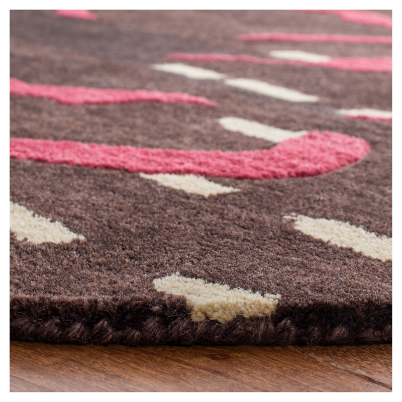 Wyndham Hand Tufted Wool/Cotton Floral Rug in Charcoal/Red, Rectangle 2'6" x 4'