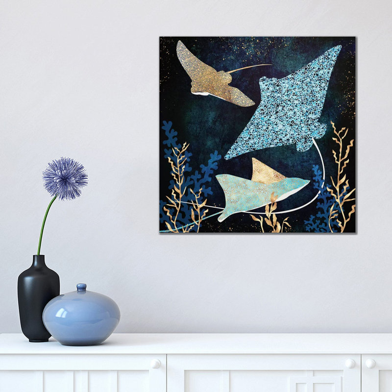 Metallic Stingray II - Print on Canvas, No Framed, 30.48 cm H x 30.48 cm W