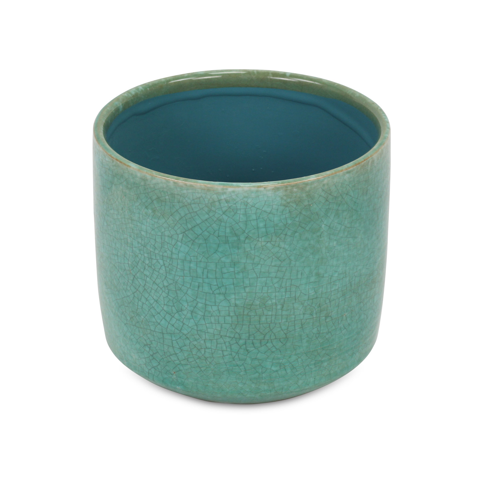Sia Handmade Ceramic Pot Planter, Green, 5.75" H x 6.75" W x 6.75" D