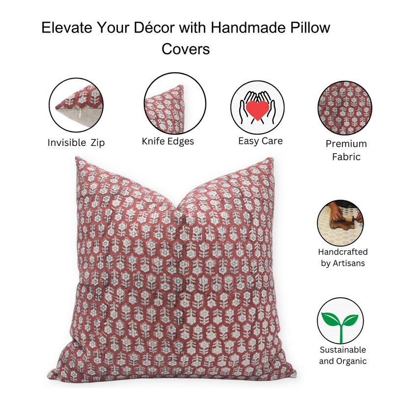 Linen Pillow Cover, Green/White, Rectangular, 14"H x 20"W