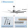 72" Large Modern Ceiling Fan w Wood Blades and LED Lights, Quiet DC Motor 6 Fan Speed w Remote