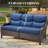 5 - Person Handwoven Wicker Patio Conversation Set With Swivel Glider Chairs, 5" Olefin Cushions-123855013-123855014