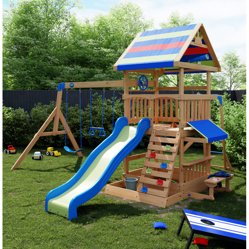 Backyard Discovery Beach Front All Cedar Swing Set