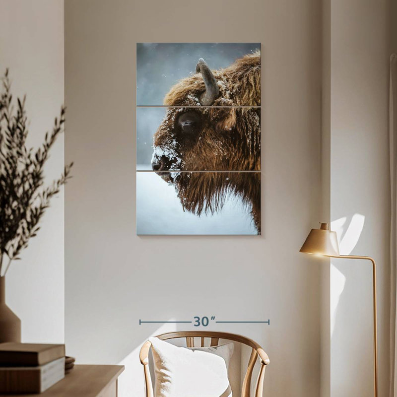 Brampt Snowy Bison, 57" H x 36" W