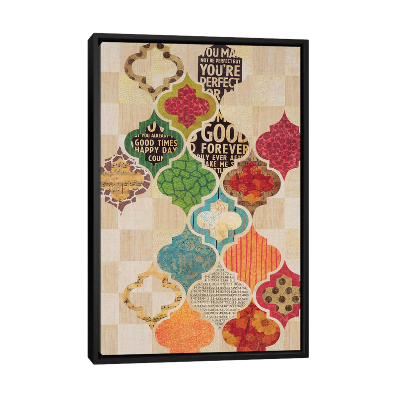 «Moroccan Mod I», impression sur toile, H 26 po x l 18 po x P 1,5 po, Toile avec cadre noir, Pas de tapis