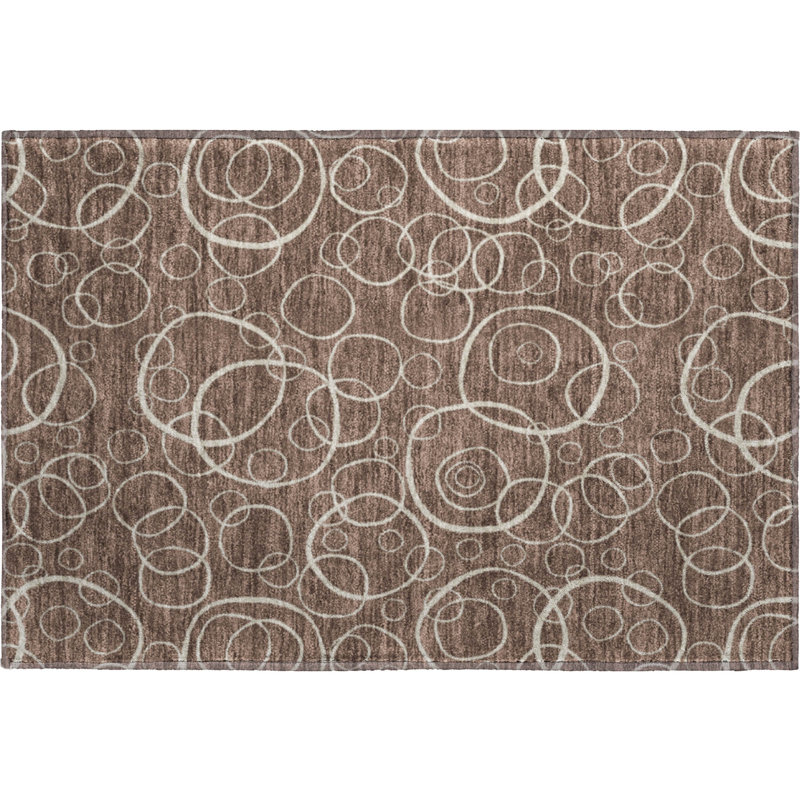 Premium Machine Washable Mayfield AMF2407 Bubbles Rug, 2'6" x 3'10", Brown