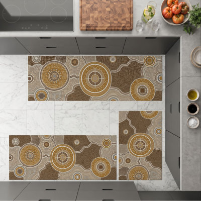 Tapis de cuisine circulaires antidérapants et lavables