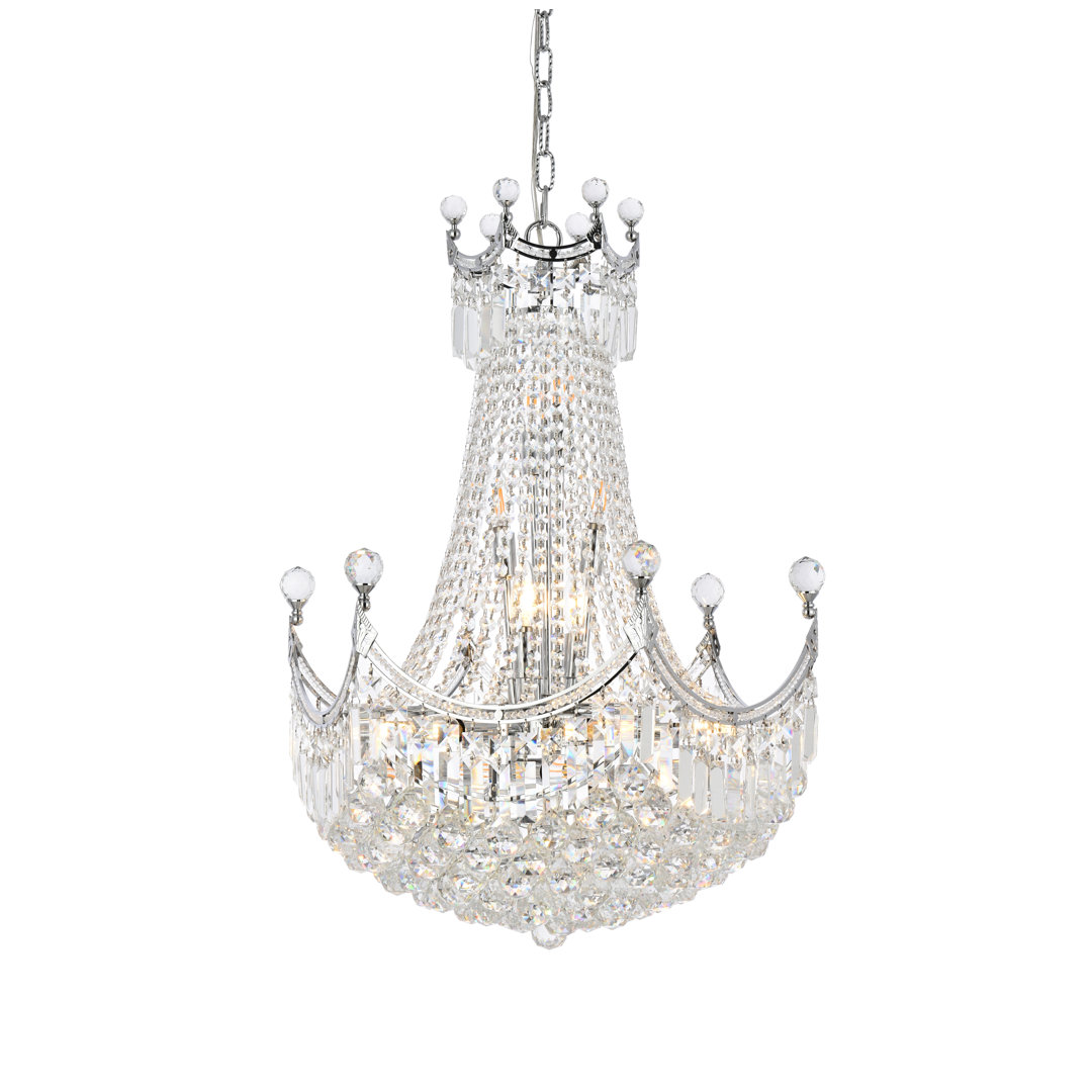 Eustacio - Light Unique / Statement Empire Chandelier with Crystal Accents Willa Arlo™ Interiors 