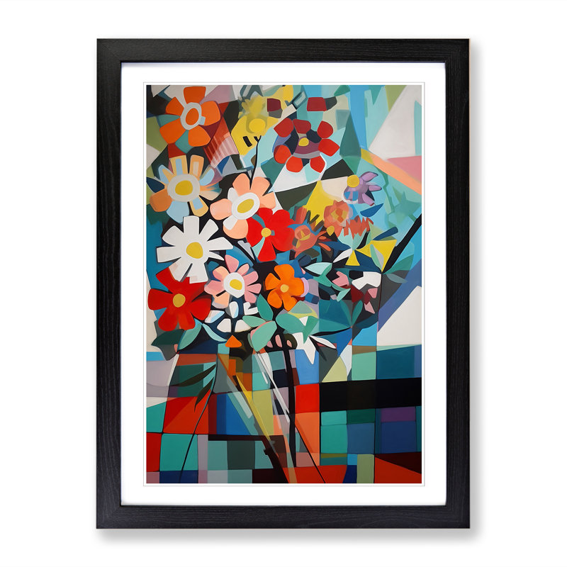 Constructivism Flowers Vol.3 - Single Picture Frame Print, 34cm H x 25cm W, Oak Framed