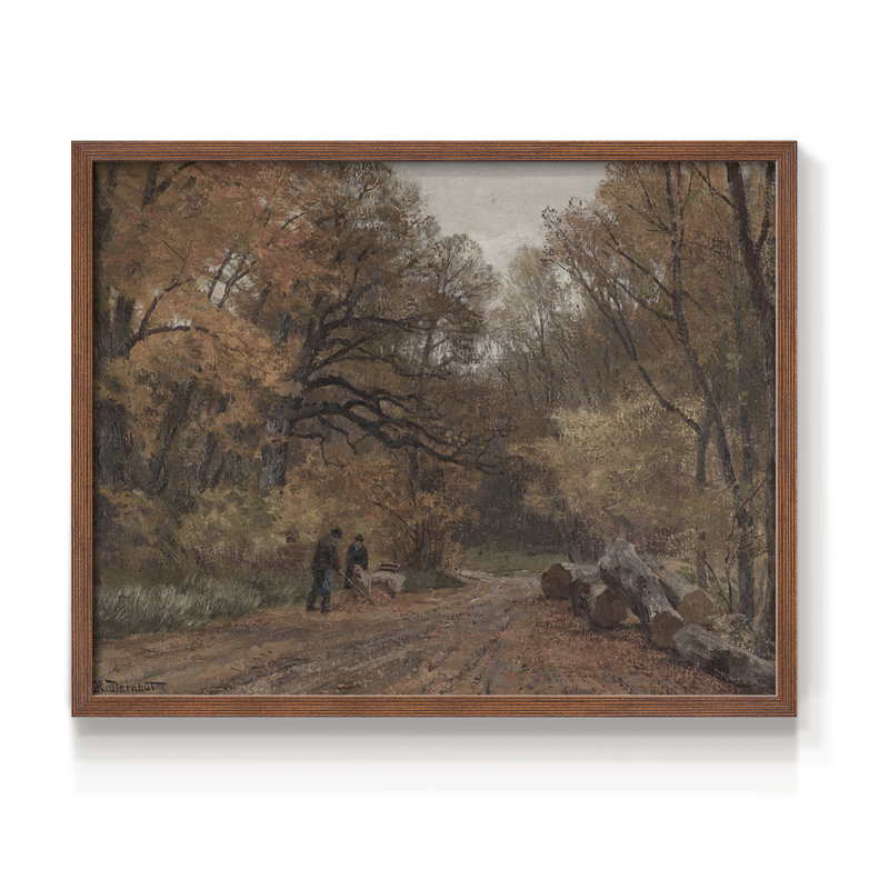 Paysages rétro-CCLV-reproduction encadrée, H 16 po x l 20 po, Noyer