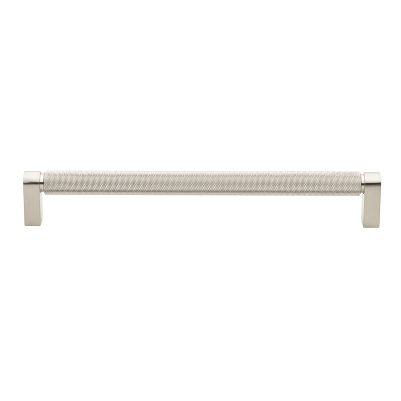 Kapri Collection Centre to Centre Knurled Cabinet Bar Pull, Satin Nickel, 8.81"