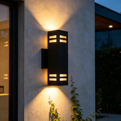 Breshawna Aluminum Matte Black Outdoor Armed Sconce