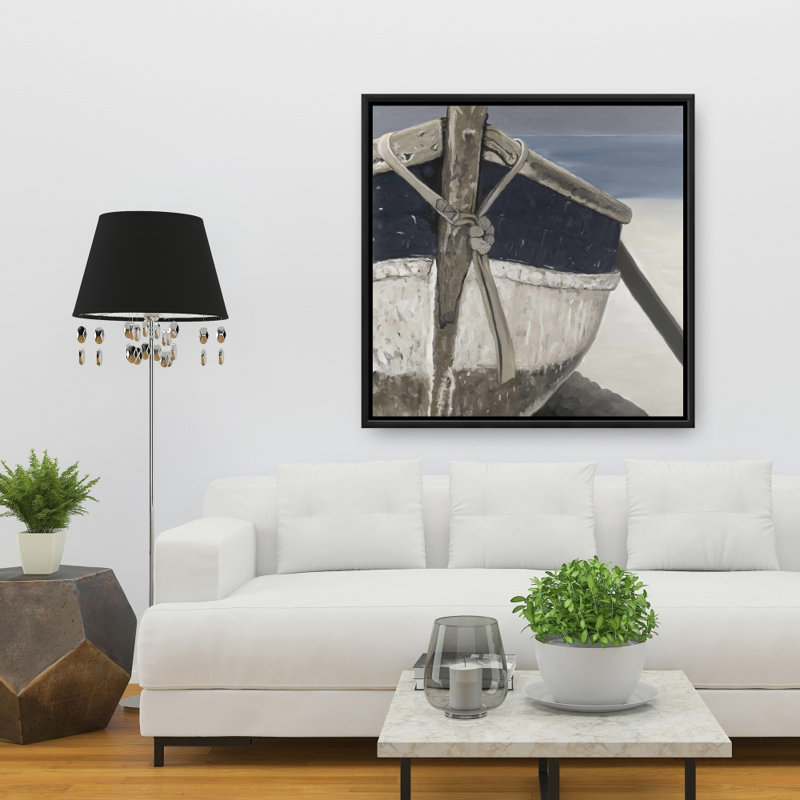 «Bateau» sur toile, H 36 po x l 36 po