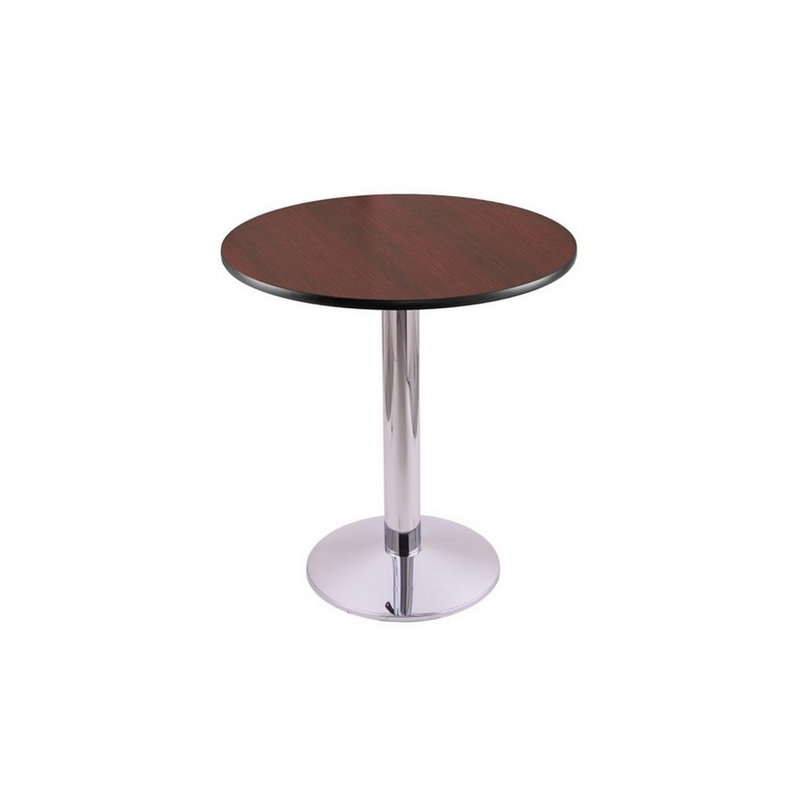 30" Tall Pedestal Dining Table, 30" H x 24" L x 24" W, Chrome