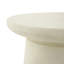 Table basse ronde moderne Rey de 70 cm de large en MGO avec pied sculptural et finition mouchetée
