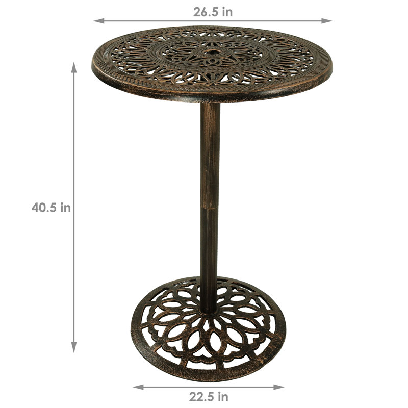 Nyla 26" Round Cast Iron Bar-Height Patio Table
