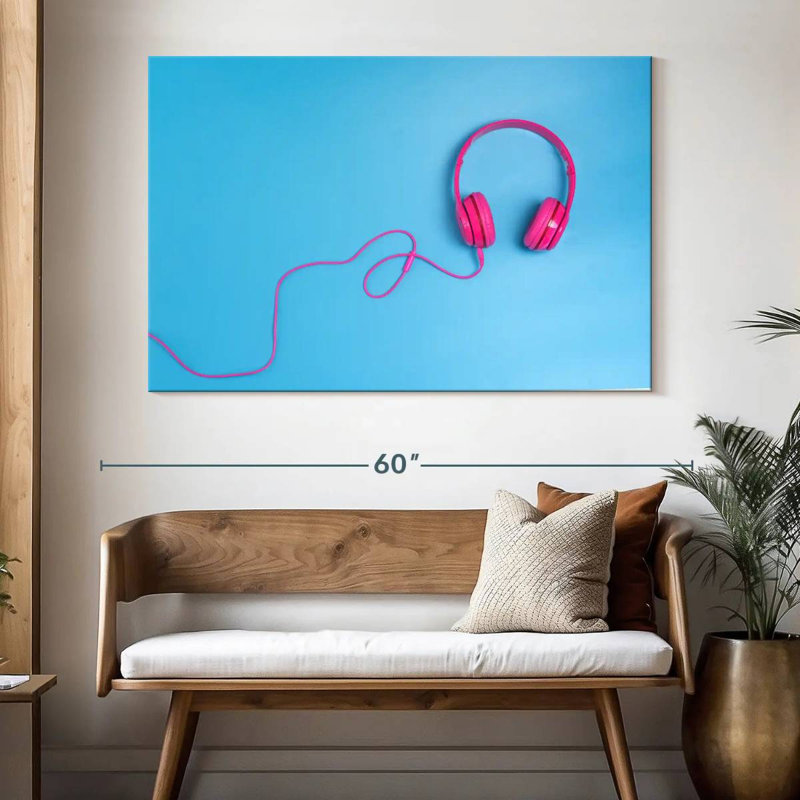 Abarca Pink Headphones, 34" H x 51" W