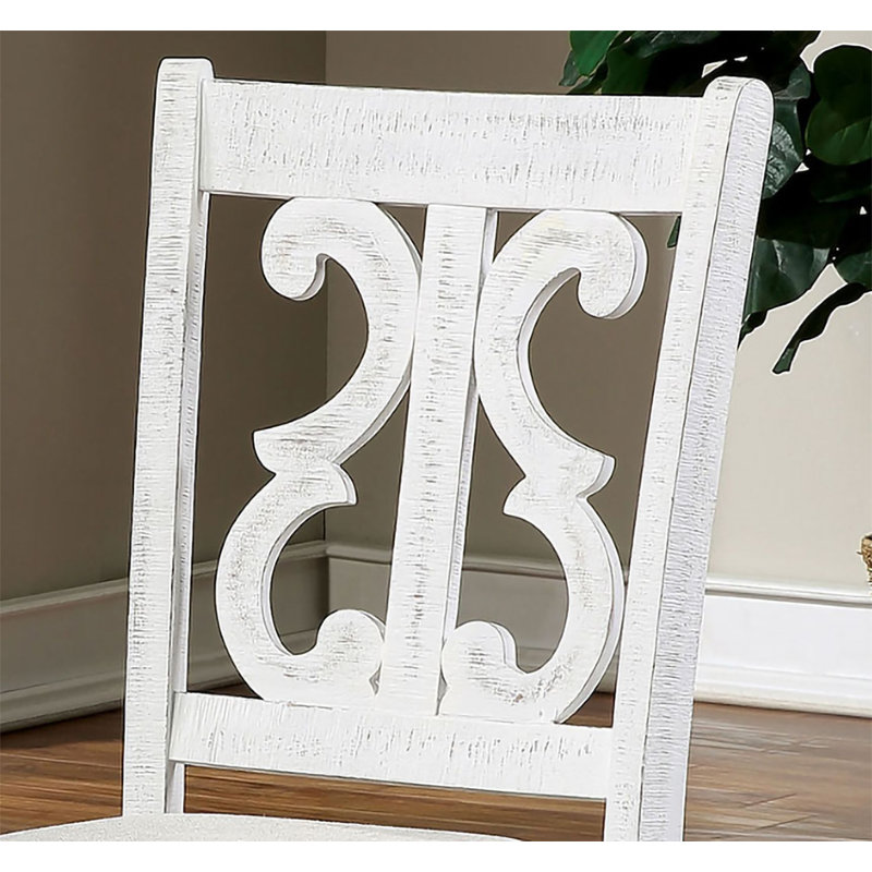 Chaise d'appoint Besime en blanc vieilli / gris
