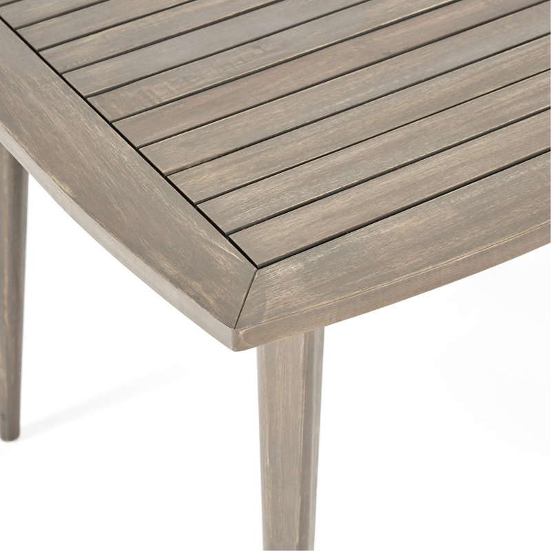 Square Outdoor Table With Straight Legs - Gray Wood For An Elegant Setting Dining Spaces & Stylish