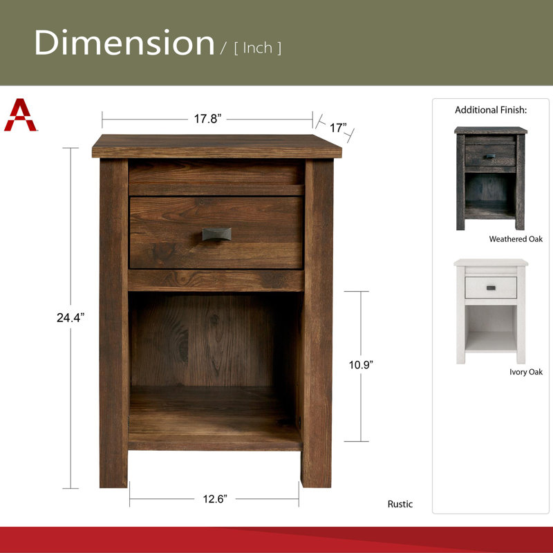 Table de chevet, rustique