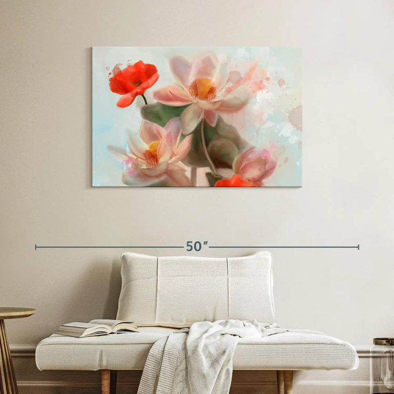 Harnek Abstract Lilies And Poppies, 26" H x 39" W
