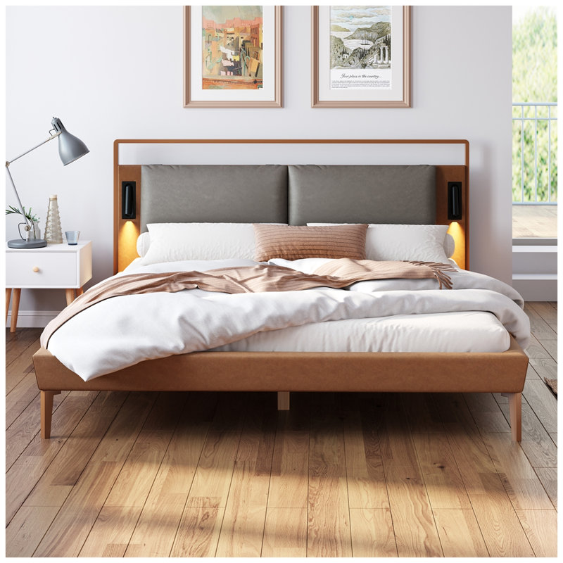 Lit moderne avec 2 lumières de nuit, Complète