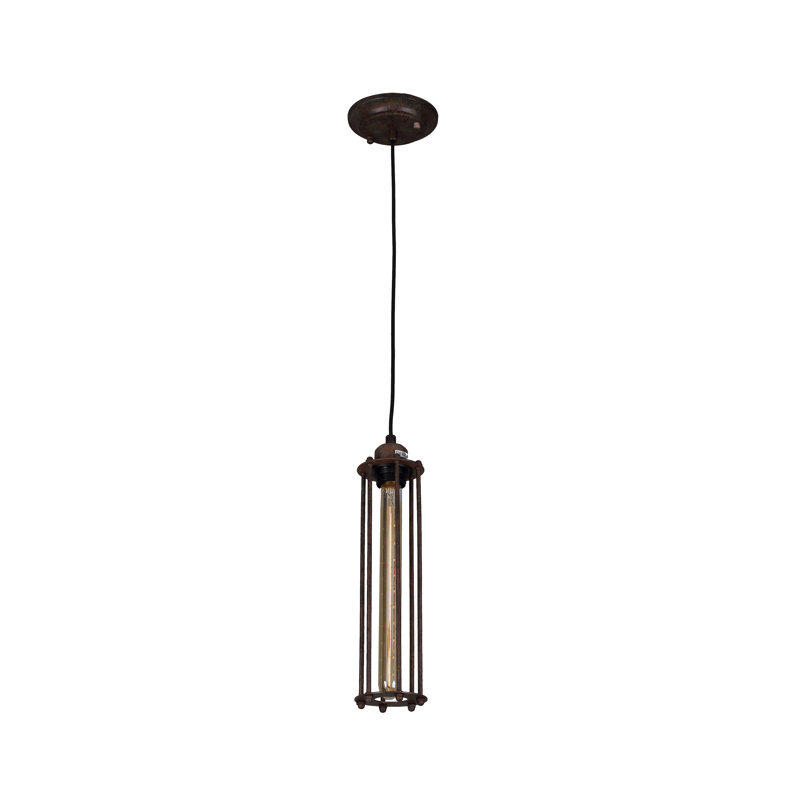 1-Light Black Metal Single Pendant