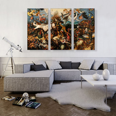 The Fall Of The Rebel Angels 1562 by Pieter Bruegel The Elder - 3 Piece Wrapped Canvas Painting
