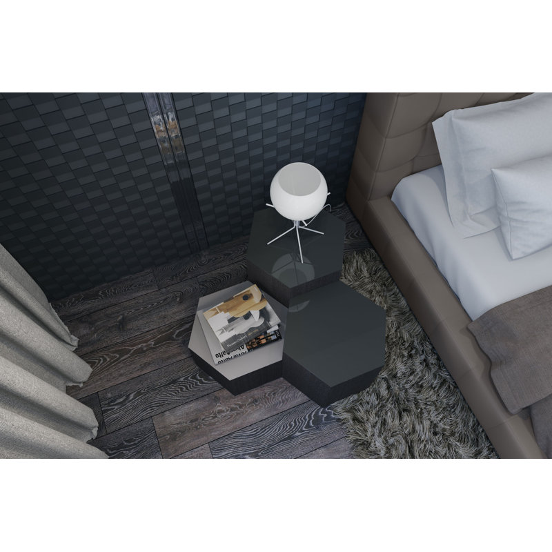 Centre Coffee Table, 14" H x 18" L x 18" W, Glossy Chateau Gray