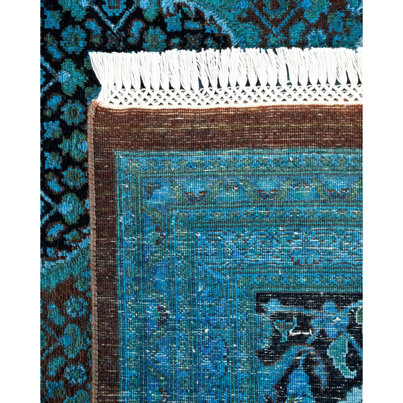 Xiadani One-of-a-Kind 10' X 15' New Age Wool Area Rug Blue