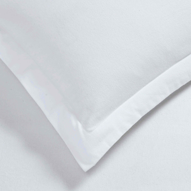 Ensemble de housse de couette 100% flanelle de coton Blue Nile Mills - Motif douillet et uni, Blanc