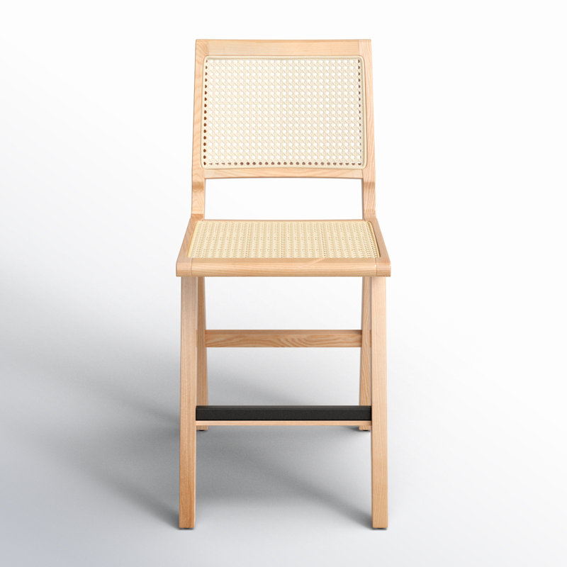 Atticus Counter Stool with Solid Wood Frame, Natural, Counter Stool (23.2" Seat Height)