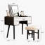 Ensemble de coiffeuse de haute qualité, comprend un tabouret de maquillage, très facile à assembler, un miroir caché, peut être utilisé comme bureau-402095737